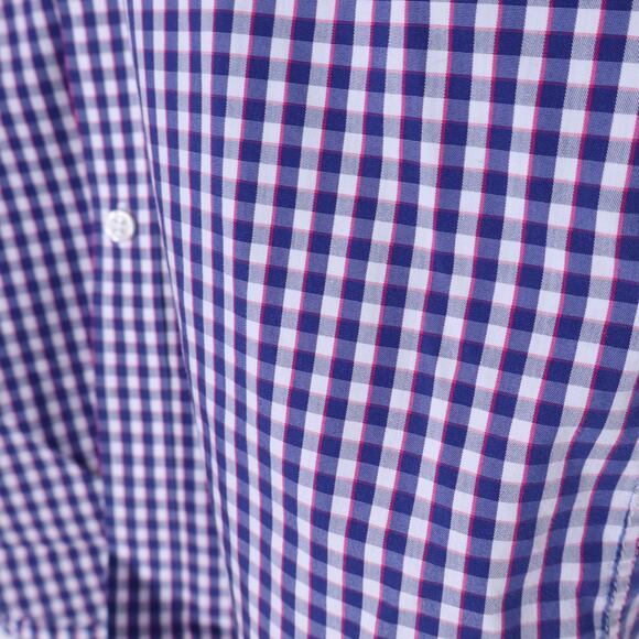J.CREW Slim Fit Performance Dress Shirt Blue White Gingham Button Up Men's L - Picture 4 of 8